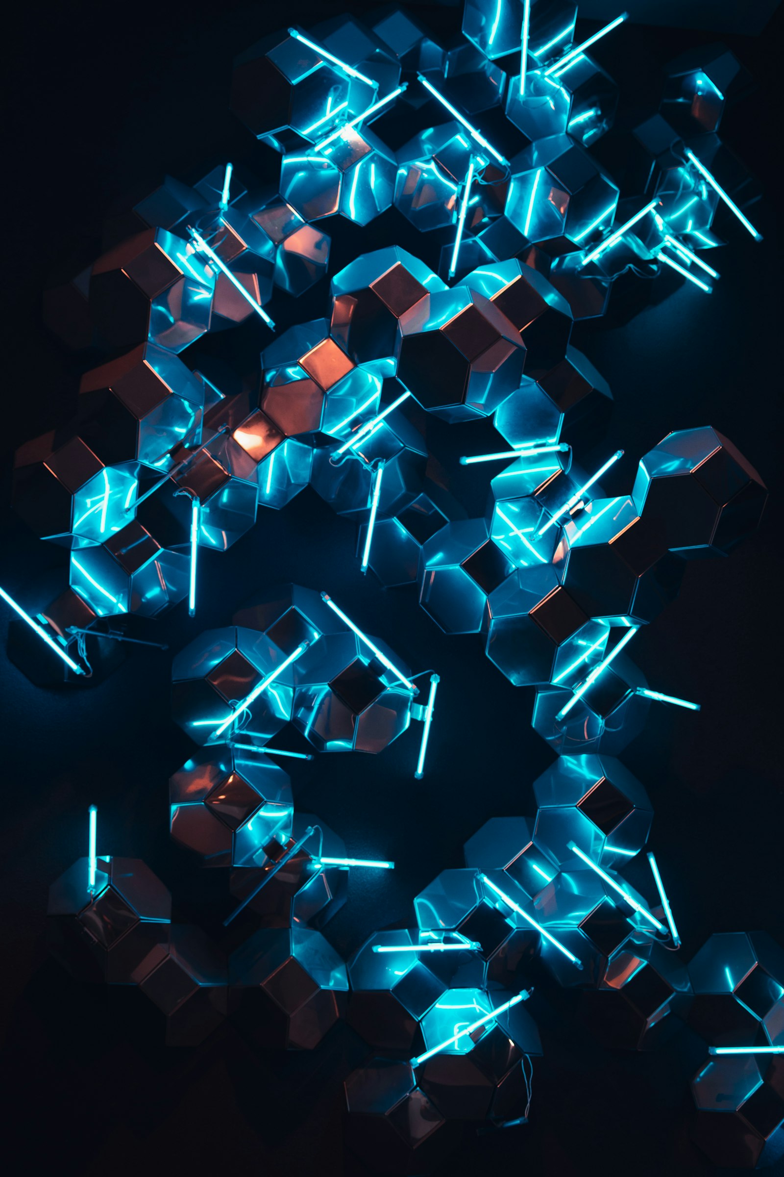 An abstract visualization of a connected data network